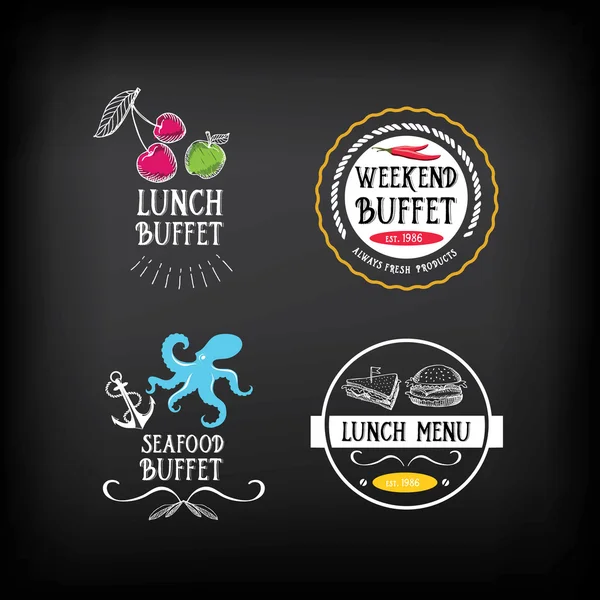 Menú buffet, diseño de restaurante — Vector de stock