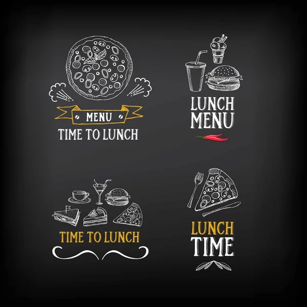 Polední menu logo a odznak — Stockový vektor