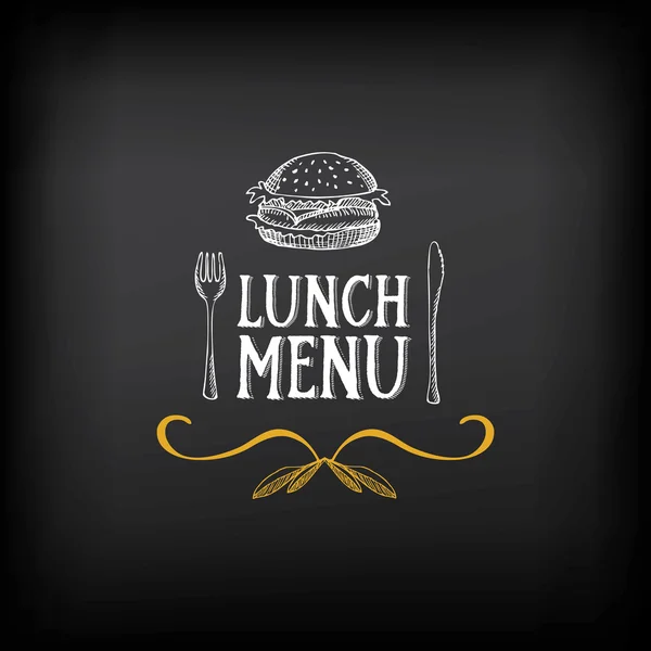 Logotipo do menu de almoço e crachá — Vetor de Stock