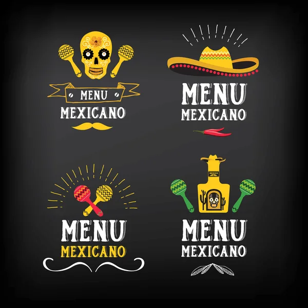 Menu Mexicaanse logo en badge — Stockvector