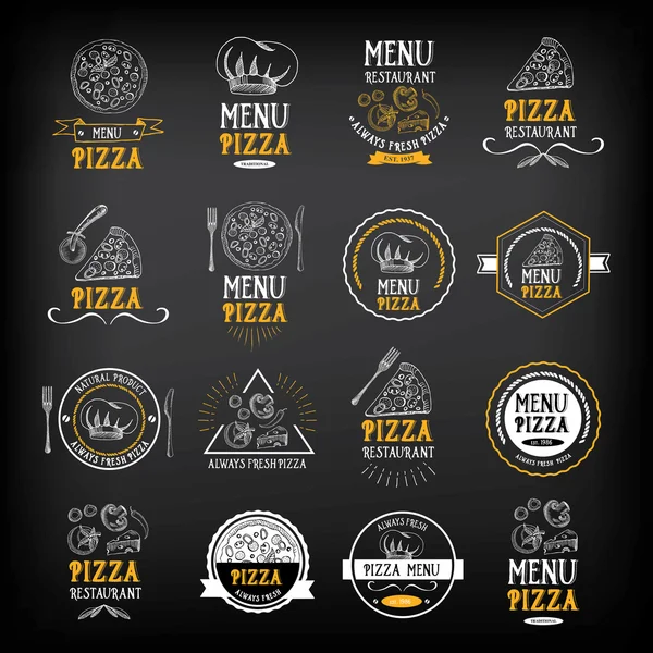 Pizzakarte Restaurantplaketten — Stockvektor