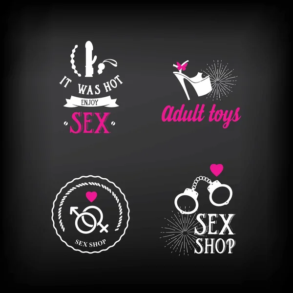 Sex shop logo a odznak — Stockový vektor