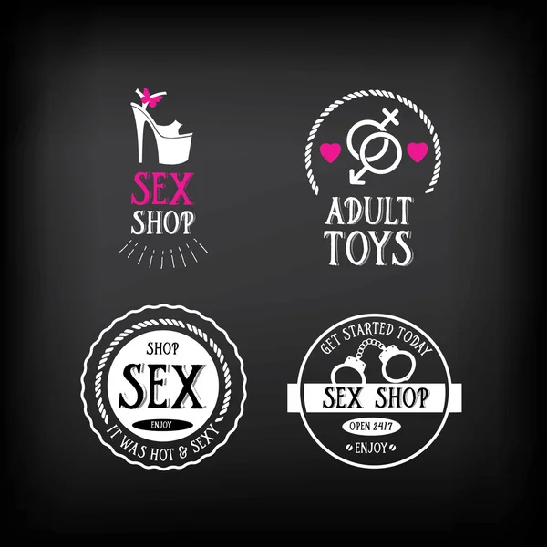 Sex shop logo et insigne — Image vectorielle