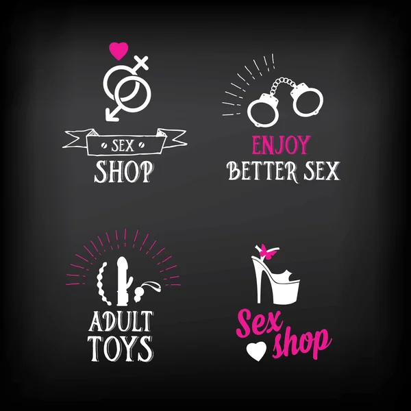 Sex shop logo und abzeichen — Stockvektor