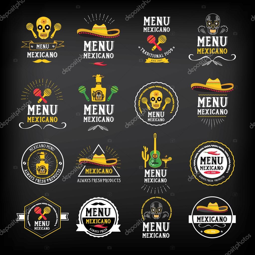 Menu mexican logo and badge design.