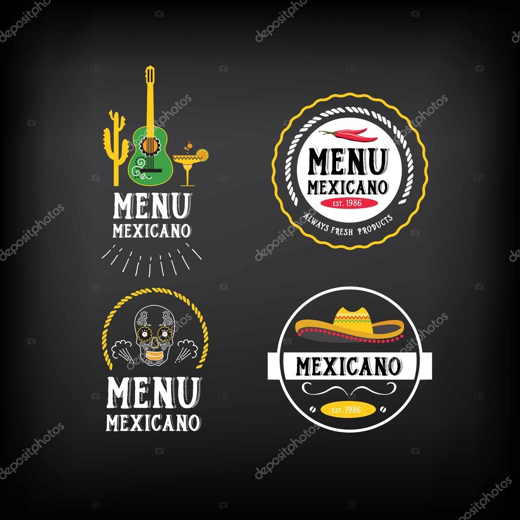 Menu mexican logo and badge design.