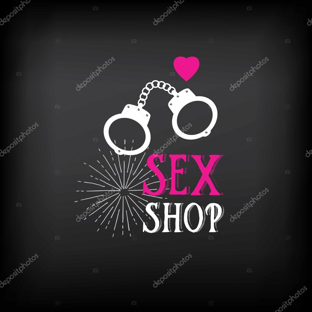 Sex shop logo and badge design. Vector illustration
