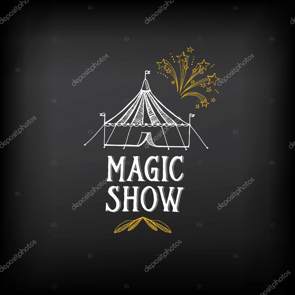 Circus and carnival vintage design, label elements.