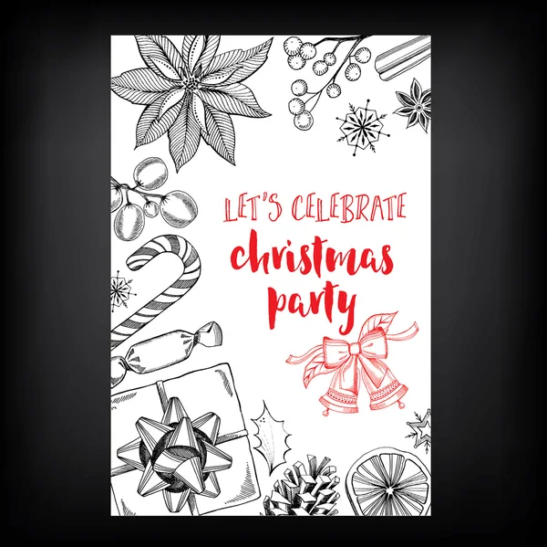 Christmas party invitation card — Stock Vector