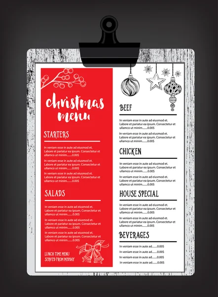 Weihnachtsfeier Einladung Restaurant Flyer — Stockvektor