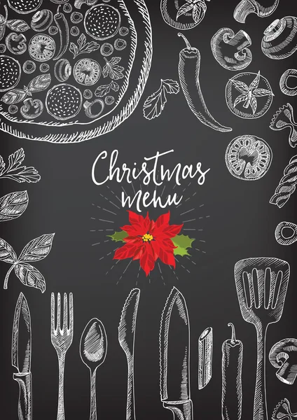 क्रिसमस पार्टी निमंत्रण रेस्तरां फ्लायर — स्टॉक वेक्टर