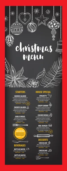 Petrecere de Crăciun invitație restaurant flyer — Vector de stoc