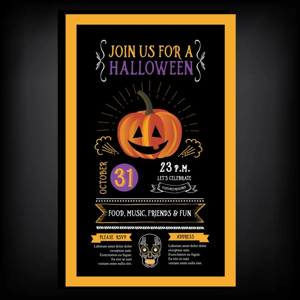 Halloween party invitation card — Stock Vector