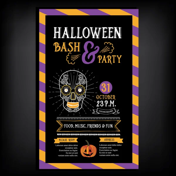 Halloween party invitation card — Stock Vector