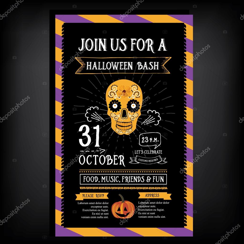 Halloween Party Invitation Card Stock Vector C Marchi