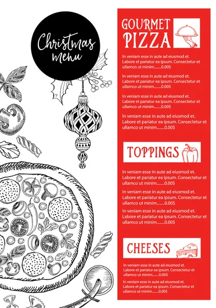 Christmas menu brochure. Food flyer. — Stok Vektör