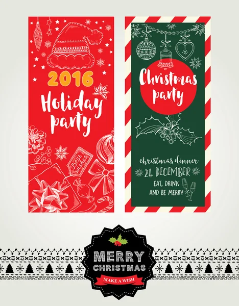 Invitations de Noël. Cartes de vacances . — Image vectorielle