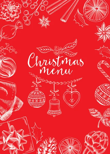 Christmas menu. Food flyer. — ストックベクタ