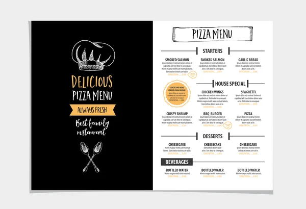 Restaurant cafe menu, template design. — Stock Vector