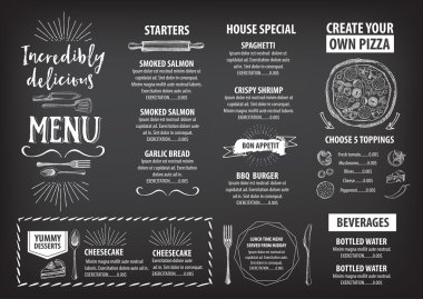 Restaurant cafe menu, template design.  clipart