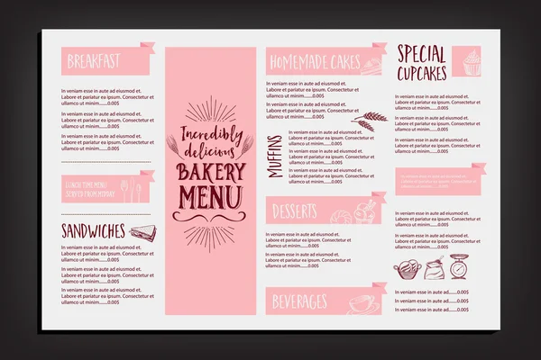 Restaurace café menu, šablony design. — Stockový vektor