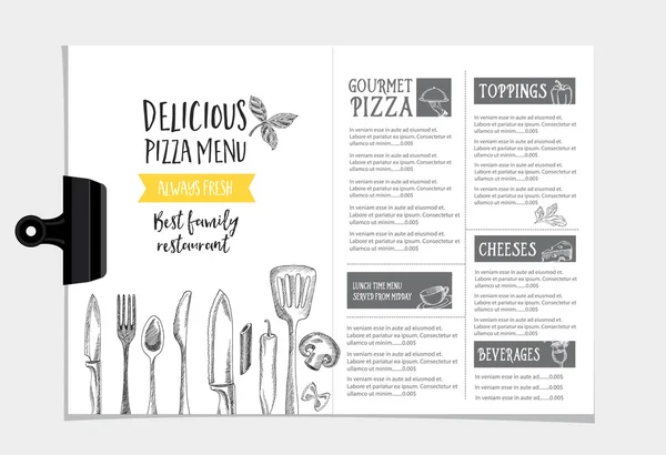 Restaurace café menu, šablony design. — Stockový vektor