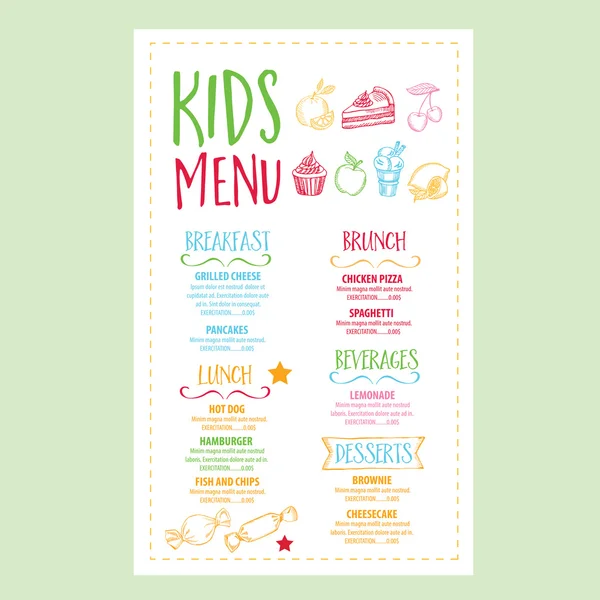 Restaurant cafe menu, template design. — Stock Vector