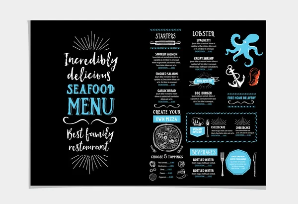 Restaurante menu de café, design de modelo . — Vetor de Stock