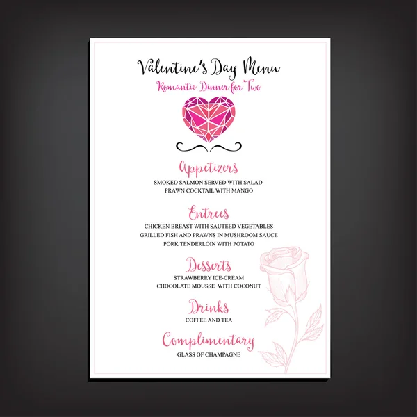 Flyer d'invitation pour la Saint-Valentin — Image vectorielle