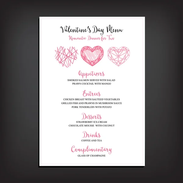 Flyer d'invitation pour la Saint-Valentin — Image vectorielle