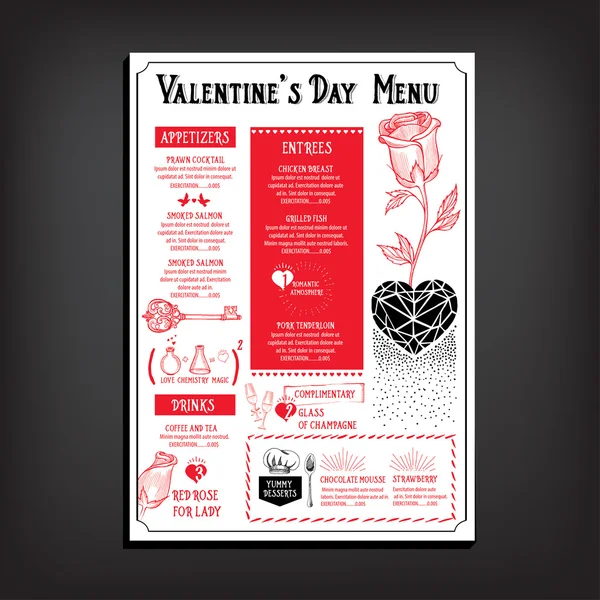 Valentine's day invitation flyer — Stock Vector