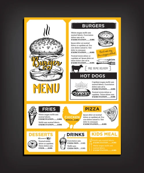 Restaurant cafe menu, Food flyer. — Stockvector