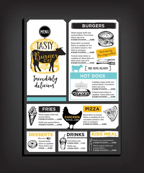 Restaurant cafe menu, Food flyer. — 스톡 벡터