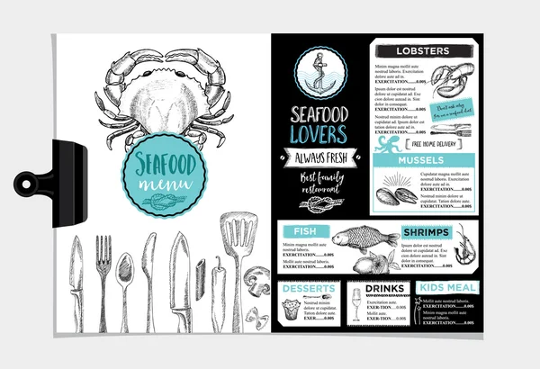 Restaurant café menu, sjabloonontwerp. — Stockvector