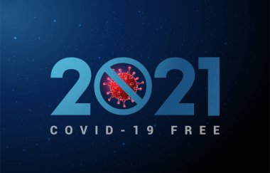 Soyut Mutlu 2021 Coronavirüs ile Yeni Yıl tebrik kartı