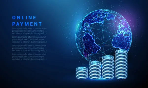 Bozuk paralarla dolu soyut mavi gezegen.