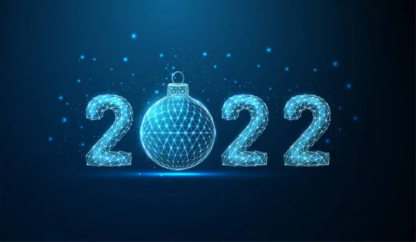 Streszczenie Szczęśliwego Nowego Roku 2022 kartka z świąteczną piłką. — Wektor stockowy