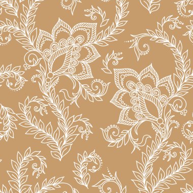 Kına Mehndi dövme karalamalar Seamless Modeli 
