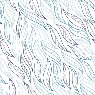 Dikişsiz soyut çizilmiş desen yaprak ile