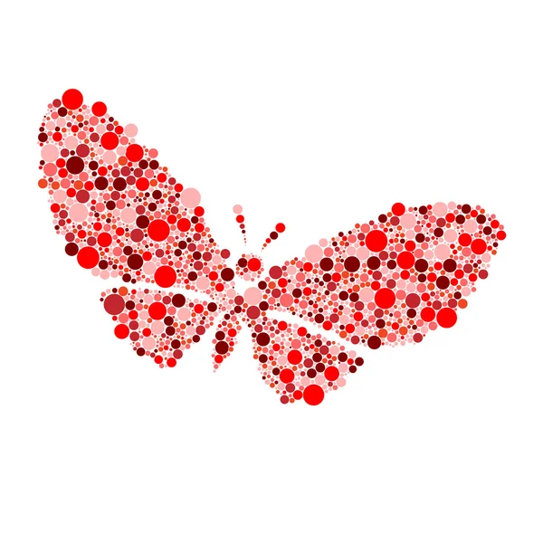 Vlinder van rood stippen ontwerpelement — Stockfoto