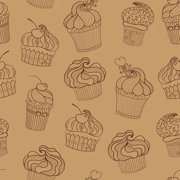 Doodle cupcakes desen