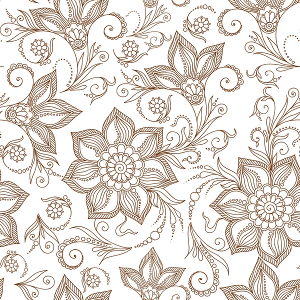 Henna Mehndi Tattoo Doodles Seamless Pattern — Stock Photo, Image