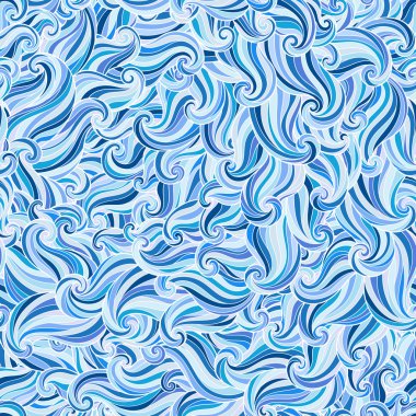 Kesintisiz dalga mavi arka plan el çekilmiş.  