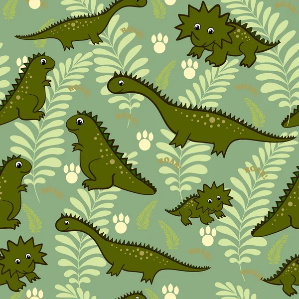 Sömlös baby dinosaur djur illustration bakgrundsmönster — Stockfoto