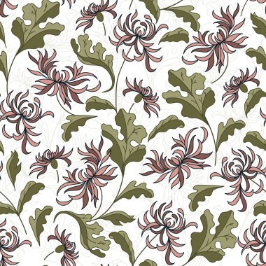 Lily ile sorunsuz raster vintage Japon desen