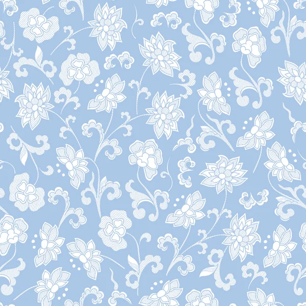 Vintage floral raster seamless pattern with hand-drawn flowers. — Stock Photo, Image