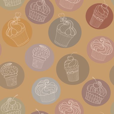 Doodle cupcakes desen