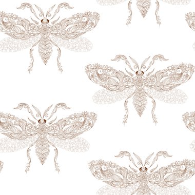 Gece yaratıkları seamless modeli ile pervane.