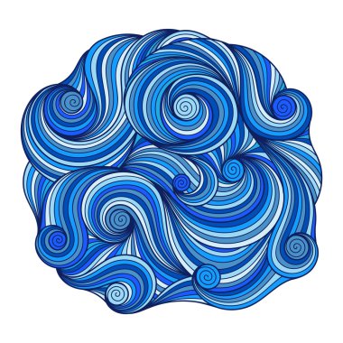 Asya etnik retro doodle arka plan desen daire . 