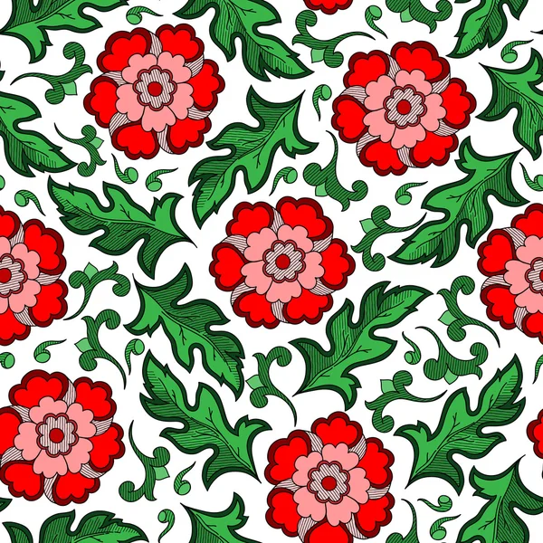 Vintage çiçek raster seamless modeli çizilmiş çiçekli.